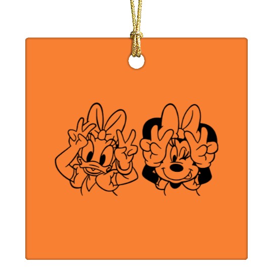 Daisy Duck and Minnie Mouse, Minnie Mouse Ceramic Ornaments, Family Disney Ceramic Ornaments
