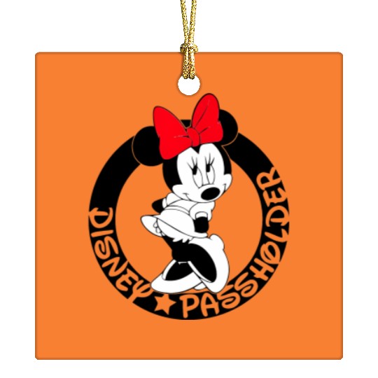 Minnie Mouse Passholder Disney Graphic Ceramic Ornaments, Disneyland Vacation