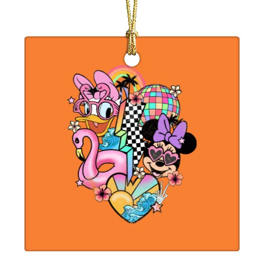 Disney vintage Ceramic Ornaments - Disney Daisy Minnie Ceramic Ornaments - Disney Epcot Ceramic Ornaments