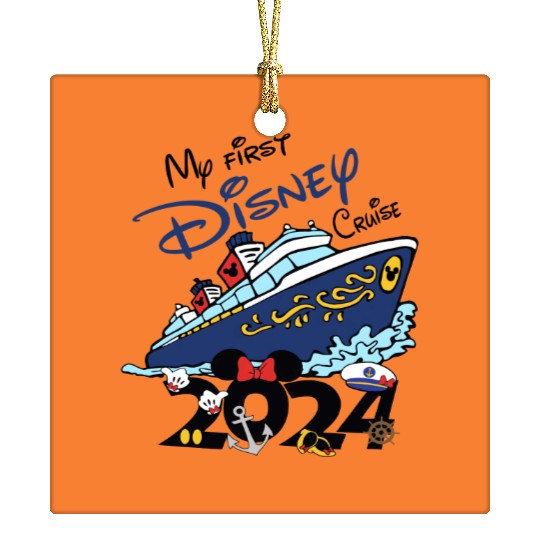 My First Disney Cruise 2024 Ceramic Ornaments, Disney Family Cruise Ceramic Ornaments