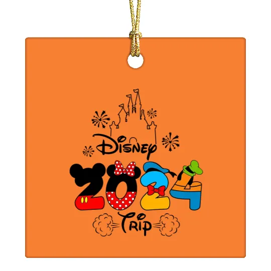 Disney Trip 2024 Ceramic Ornaments, Disney Vacation Ceramic Ornaments, Disneyworld Ceramic Ornaments, Disney Couple Ceramic Ornaments