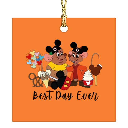 Best Day Ever Jaq and Gus Gus Ceramic Ornaments, Disney Trip Ceramic Ornaments, Disneyland Cinde Ceramic Ornaments, Disney Mice Ceramic Ornaments