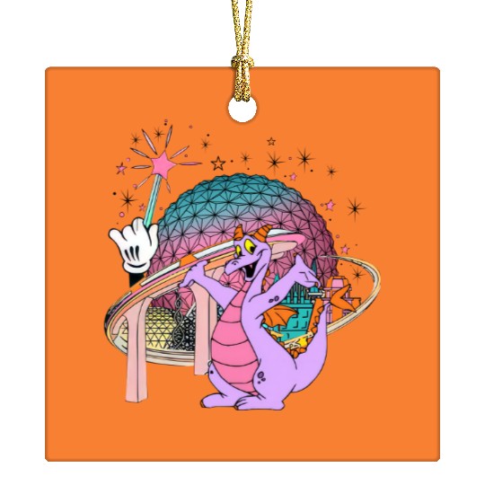 Disney Figment Ceramic Ornaments, Epcot Figment Ceramic Ornaments