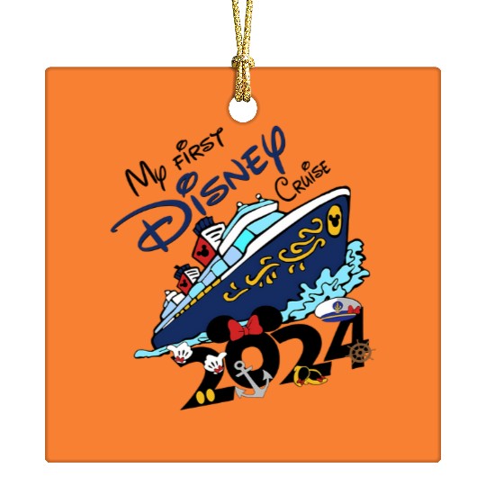 My First Disney Cruise 2024 Ceramic Ornaments, Disney Family Cruise Ceramic Ornaments