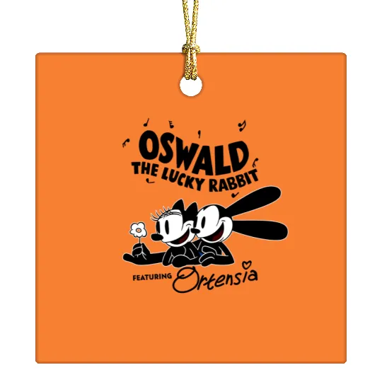 Disney Oswald Ceramic Ornaments, Oswald Classic Lucky Rabbit Ceramic Ornaments, Magic Kingdom Ceramic Ornaments