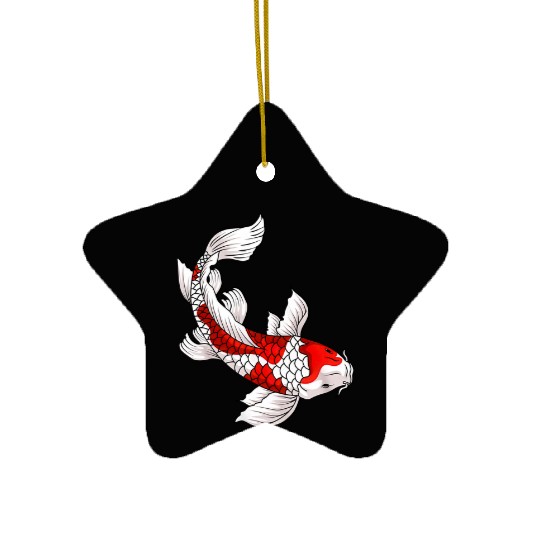 Japanese Koi Fish Carp Nishikigoi Taisho Sanke Ceramic Ornaments