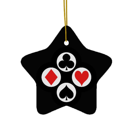 Poker Suits Circle Vector Ceramic Ornaments
