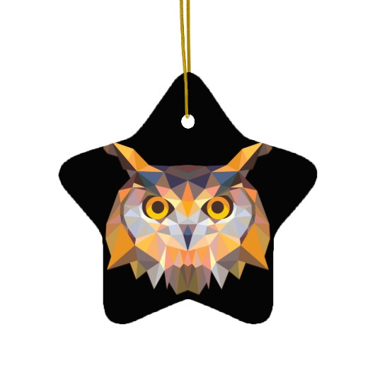 Polygonal Owl Ceramic Ornaments