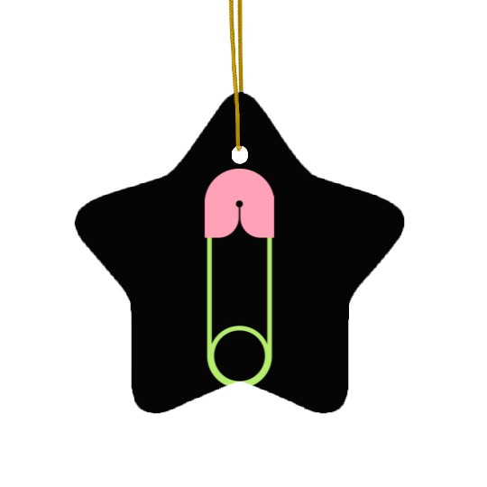 Safety pin closed Ceramic Ornaments