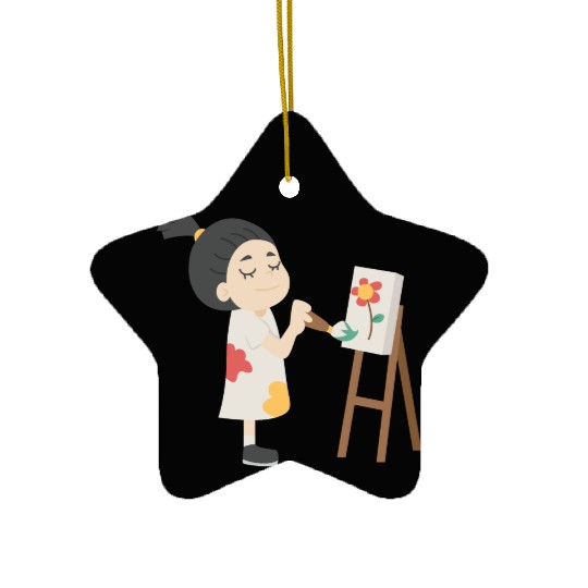 Painting girl Ceramic Ornaments