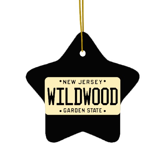 Wildwood New Jersey License Plate Ceramic Ornaments