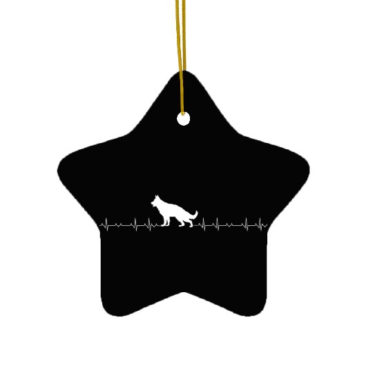 German Shepherd - German Shepherd Heartbeat Ceramic Ornaments