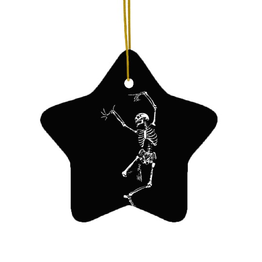 skleton dance white Ceramic Ornaments