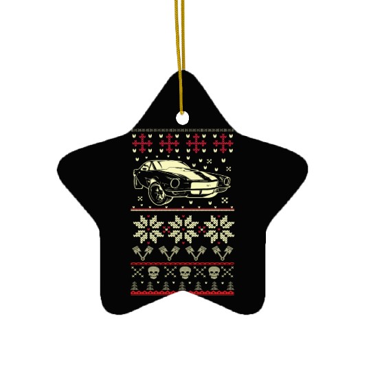 Camaro - Ugly Christmas Sweater for Camaro lover Ceramic Ornaments