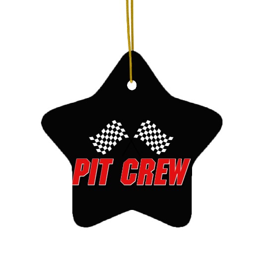 Pit Crew Racing Team Sports Racers Track Pit Stops Ceramic Ornaments