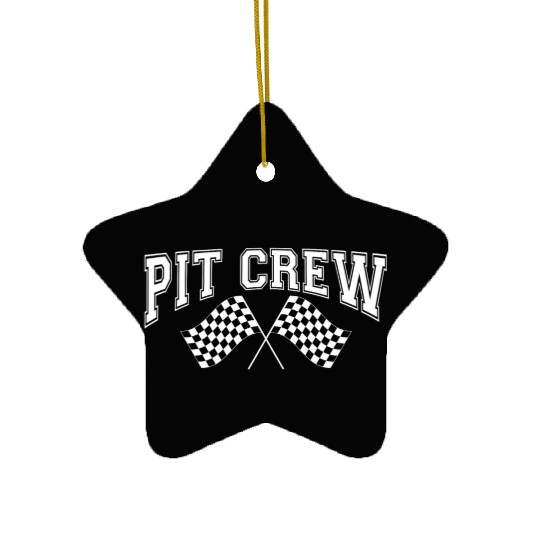 Pit Crew Racing Team Sports Racers Track Pit Stops Ceramic Ornaments