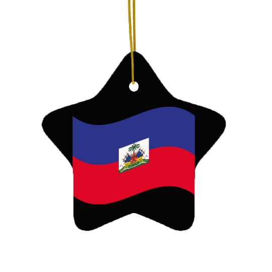 flag haiti Ceramic Ornaments