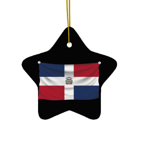 flag dominican republic Ceramic Ornaments