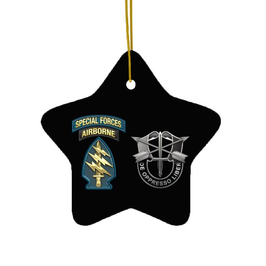 U S Army Special Forces Green Berets SSI DUI Ceramic Ornaments
