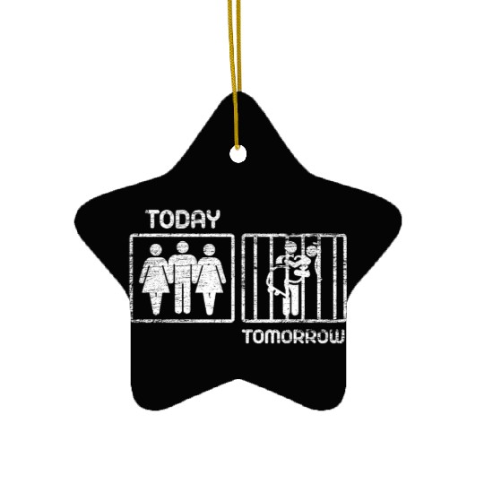Today tomorrow wedding night drink alcohol friends Ceramic Ornaments