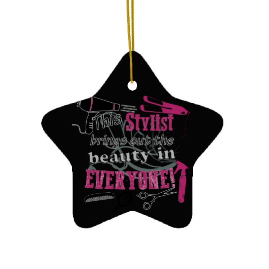 Hair stylist - Beauty in everyone ! Ceramic Ornaments