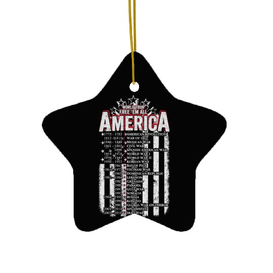 Veteran - World tour free em all America Ceramic Ornaments