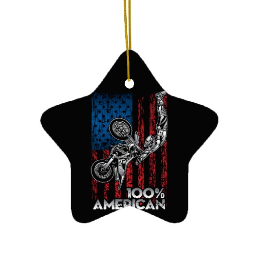 American Motocross USA Ceramic Ornaments