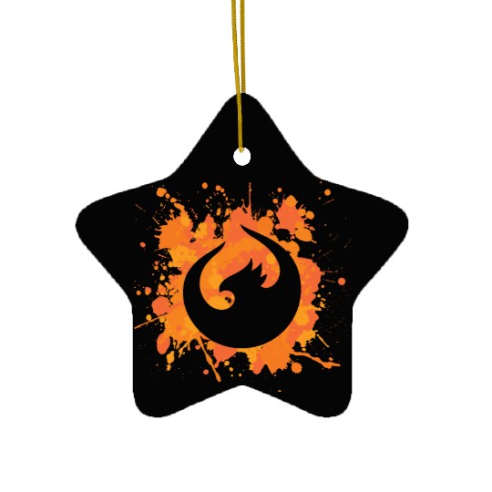 UI5 Phoenix Splash Orange Ceramic Ornaments
