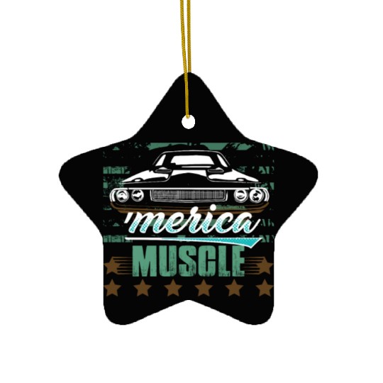 'Merica Muscle Car Ceramic Ornaments