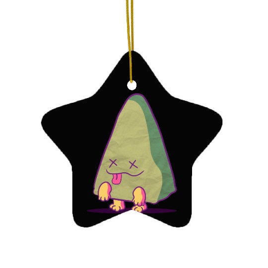 It's not an avocado , it's a zombie triangle! Ceramic Ornaments