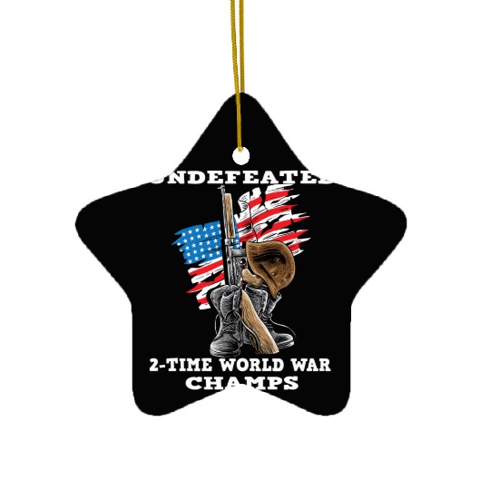 Undefeated World war 2 veteran Ceramic Ornaments