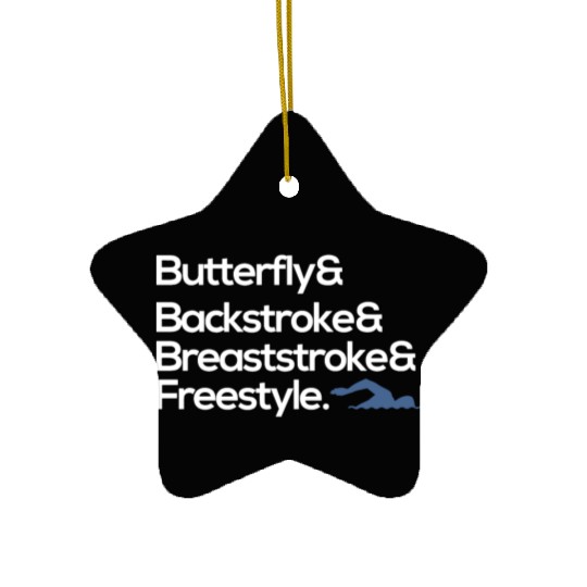 butterfly backstroke breaststroke freestyle swim Ceramic Ornaments