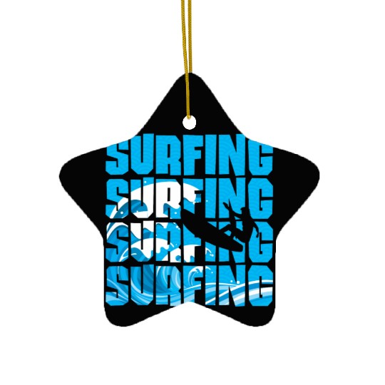 Surfing Surfing Surfing Ceramic Ornaments