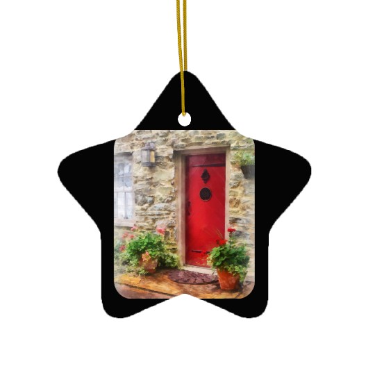 Geraniums by Red Door Ceramic Ornaments