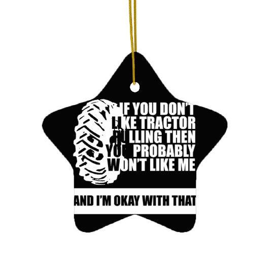 Tractor Pulling Farm Lover Ceramic Ornaments