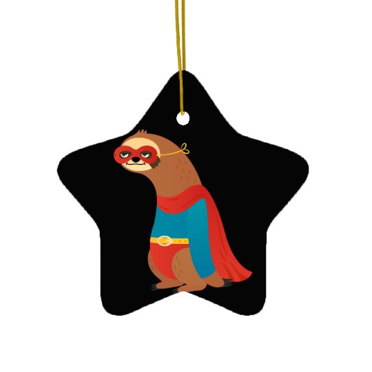 sloth superhero Ceramic Ornaments