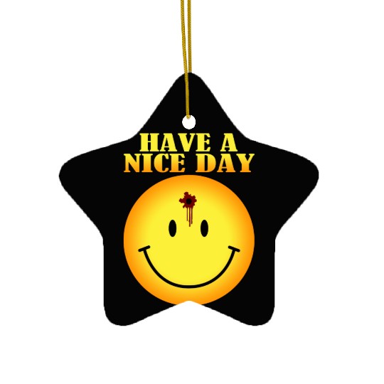 smiley face bullet hole Ceramic Ornaments