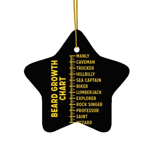 Dad Beard Gifts Beard Growth Chart Funny Beard Ceramic Ornaments