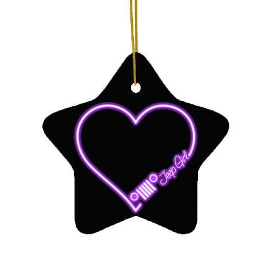 Jeep Love Purple Neon Ceramic Ornaments