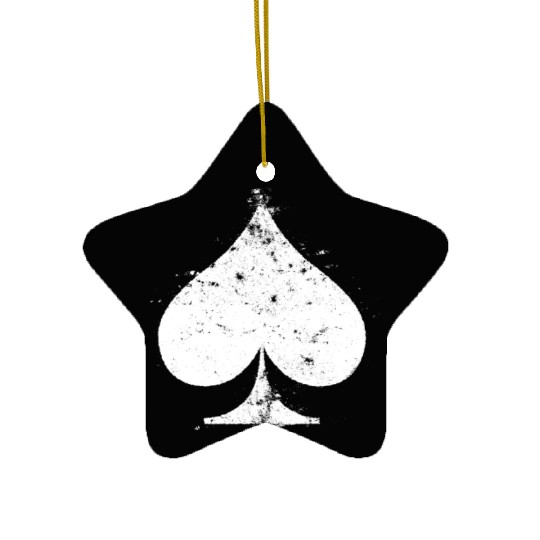 White Used Ace of Spade Ceramic Ornaments