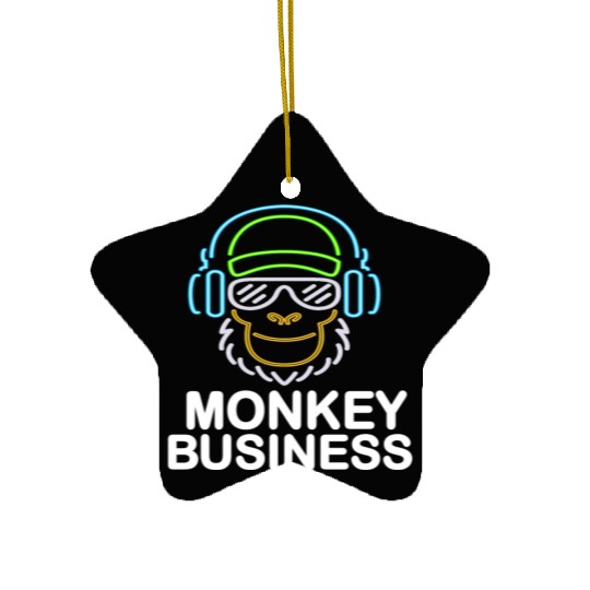 monkey business Ceramic Ornaments