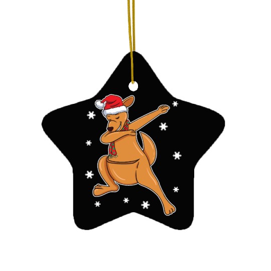 Kangaroo Australian Dabbing Xmas Christmas Present Ceramic Ornaments
