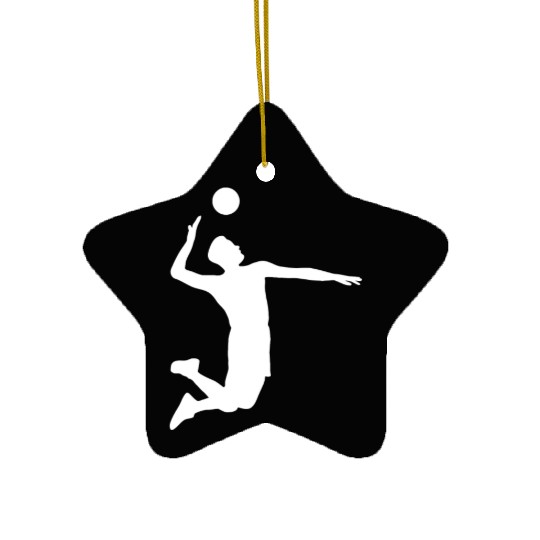 Men Volleyball Spike Shadow Ceramic Ornaments Gift Ideas