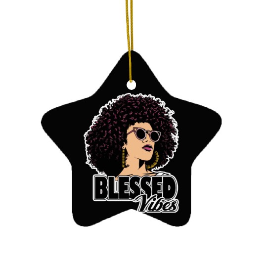 African woman young black portrait female Ceramic Ornaments