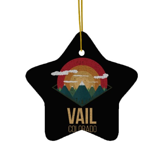 Snowboard Vail Colorado Snowpark Ski Winter Gift Ceramic Ornaments