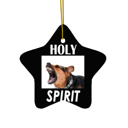 Holy Spirit dog barking Ceramic Ornaments