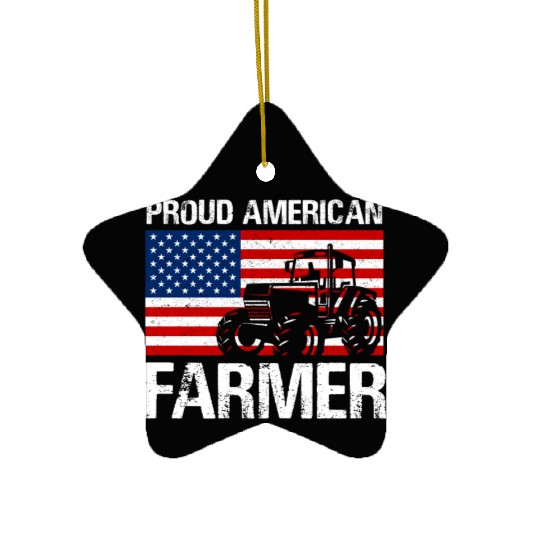 Proud American Farmer Design for Farmer Gifts for Ceramic Ornaments