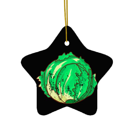 Retro Vintage Grunge Style Lettuce Ceramic Ornaments