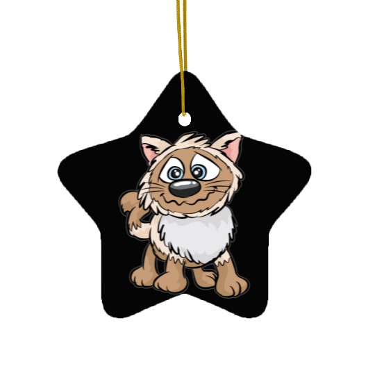 WEIRD CAT Crazy Mad funny Cartoon Comic Gift Ceramic Ornaments