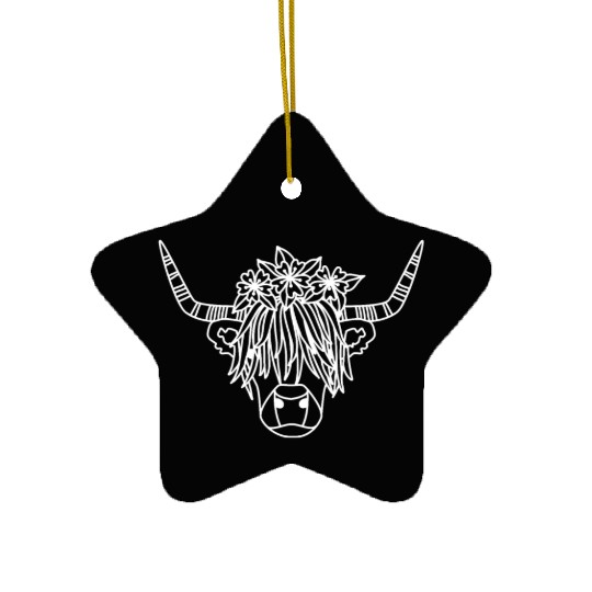 Highland Cow Ceramic Ornaments